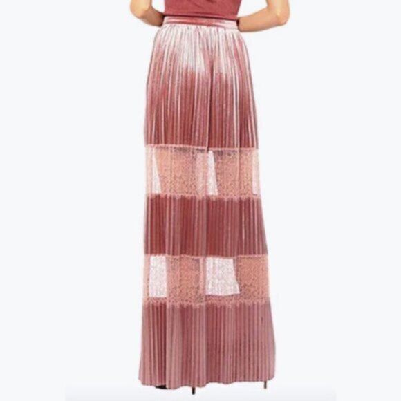 Blumarine Velvet and Lace blush pink maxi skirt size 6 - Picture 3 of 9